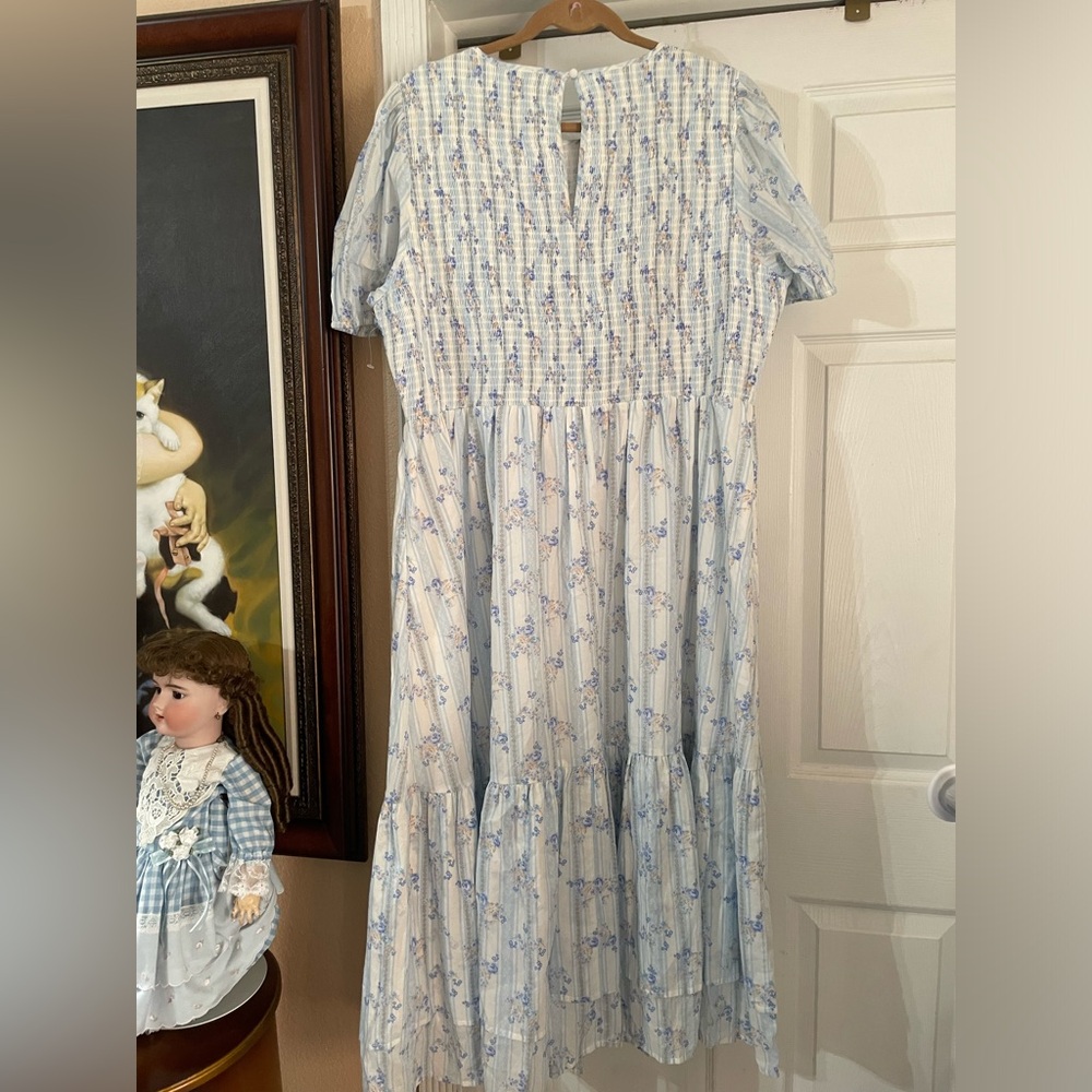 New Sugarlips Floral Puff Sleeve Maxi Dress size 2X 🌹🌸🌺 BC BAG 03 - Picture 7 of 8